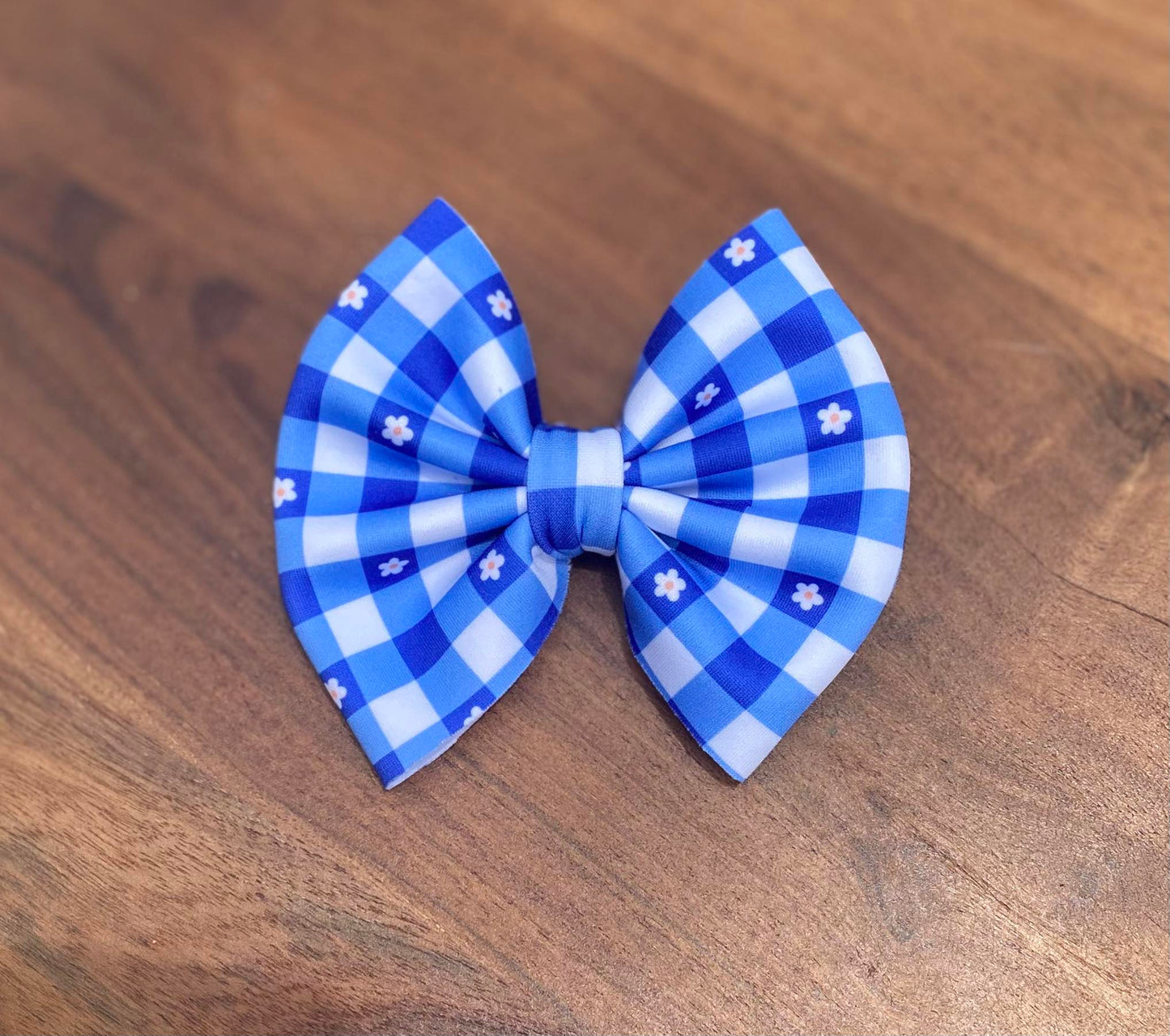 Blue Gingam Floral