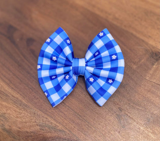 Blue Gingam Floral